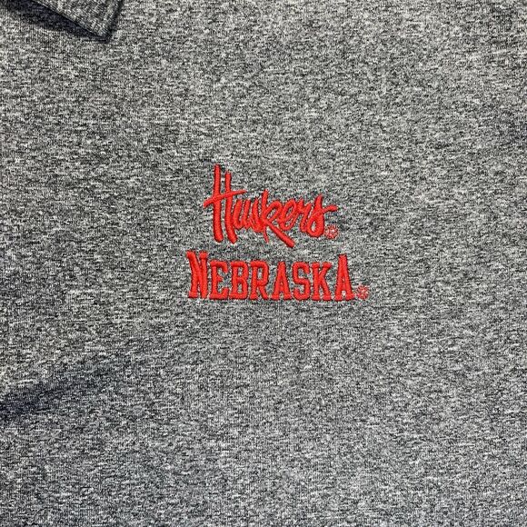 Champion Elite Nebraska Cornhuskers Golf Polo Shirt Mens Large L Gray - Picture 4 of 11